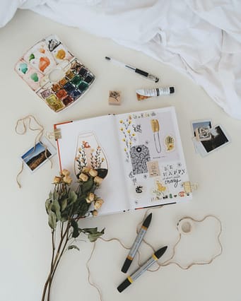 Some Etsy makers create products with watercolors and ink pens. 